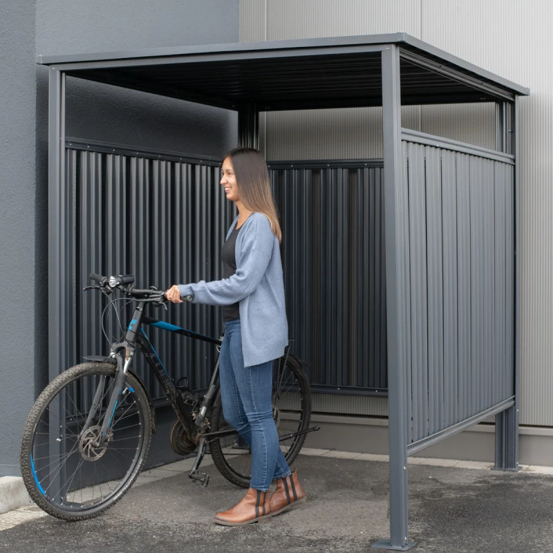 Abri à Vélos En Acier Thermolaqué Gris Anthracite 3,6m² Westmann 6 Abri à Vélos En Acier Thermolaqué Gris Anthracite 3,6m² Westmann – Image 4