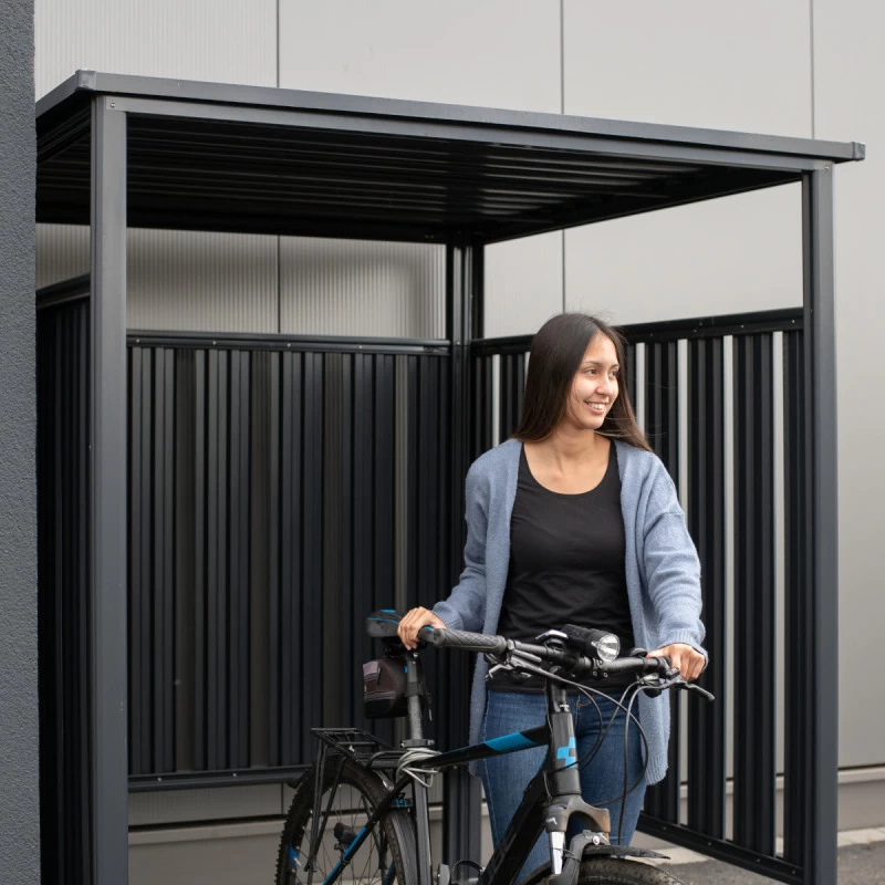 Abri à Vélos En Acier Thermolaqué Gris Anthracite 3,6m² Westmann 7 Abri à Vélos En Acier Thermolaqué Gris Anthracite 3,6m² Westmann – Image 5