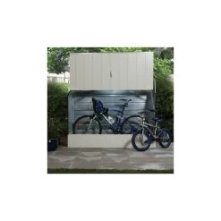 Abri à Vélos En Métal 1750L Crème 1,74m² + Kit D'ancrage TRIMETALS