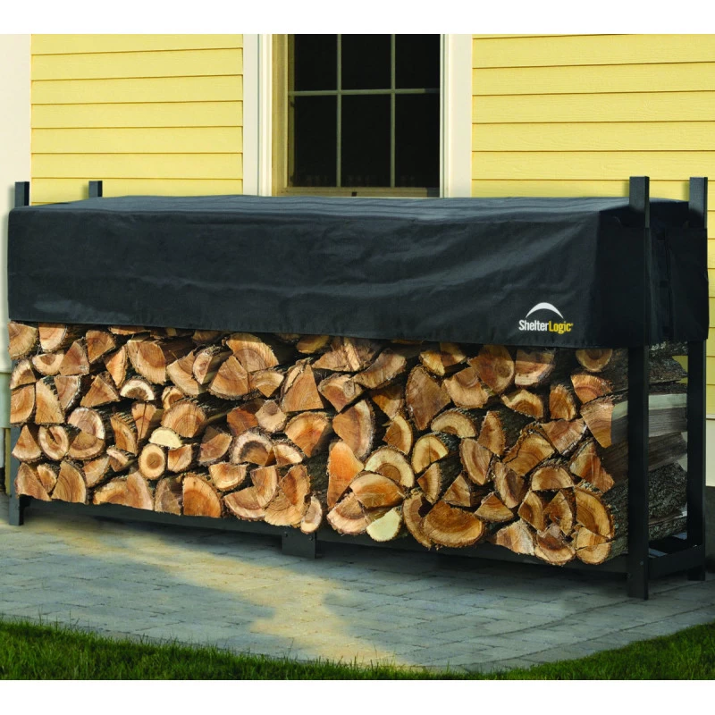 Abri Bûches En Acier Et Polyester 300D Capacité 2m³ Noir - ShelterLogic 4 Abri Bûches En Acier Et Polyester 300D Capacité 2m³ Noir - ShelterLogic – Image 2