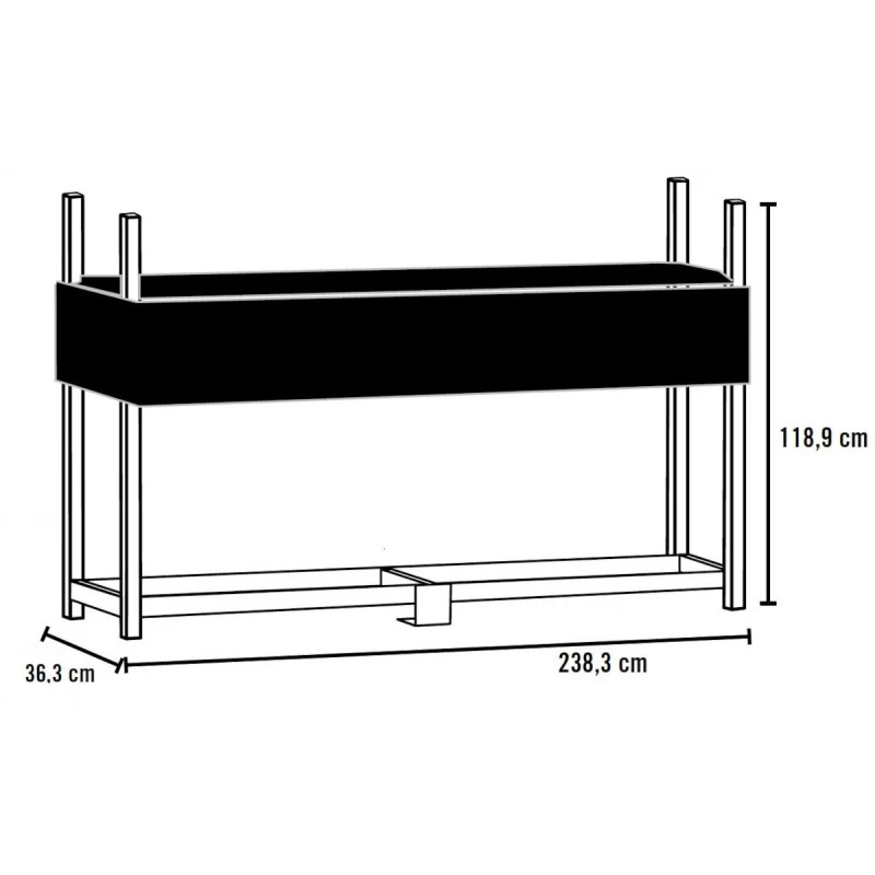Abri Bûches En Acier Et Polyester 300D Capacité 2m³ Noir - ShelterLogic 5 Abri Bûches En Acier Et Polyester 300D Capacité 2m³ Noir - ShelterLogic – Image 3