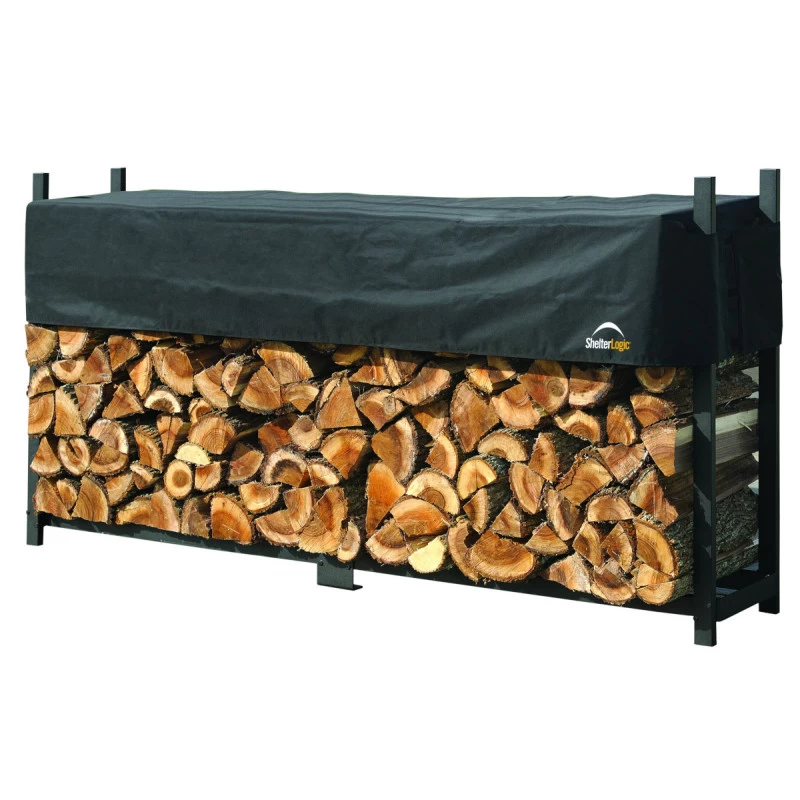 Abri Bûches En Acier Et Polyester 300D Capacité 2m³ Noir - ShelterLogic 3 Abri Bûches En Acier Et Polyester 300D Capacité 2m³ Noir - ShelterLogic