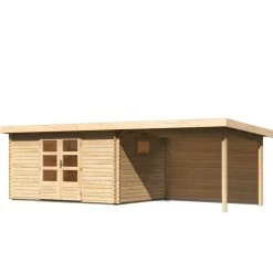 Abri De Jardin 11,49m² En Bois Massif 40mm Trittau 5 Avec Appentis 330cm Et Paroi Arrière – Karibu -Nesling Magasin abri de jardin 1149m en bois massif 40mm trittau 5 avec appentis 330cm et paroi arriere woodfeeling 2