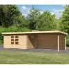 Abri De Jardin 11,49m² En Bois Massif 40mm Trittau 5 Avec Appentis 440cm Et Paroi Arrière – Karibu 1 Abri De Jardin 11,49m² En Bois Massif 40mm Trittau 5 Avec Appentis 440cm Et Paroi Arrière – Karibu -Nesling Magasin abri de jardin 1149m en bois massif 40mm trittau 5 avec appentis 440cm et paroi arriere woodfeeling