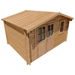 Abri De Jardin 12m² PLUS En Bois 40mm Traité Teinté Marron Gardy Shelter -Nesling Magasin abri de jardin 12m plus en bois 40mm traite teinte marron gardy shelter 5