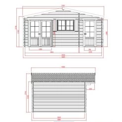 Abri De Jardin 22,04m² En Sapin Blanc FSC 40mm ROSTOCK + Shingles Rouges - SOLID -Nesling Magasin abri de jardin 2204m en sapin blanc fsc 40mm rostock shingles rouges solid 2