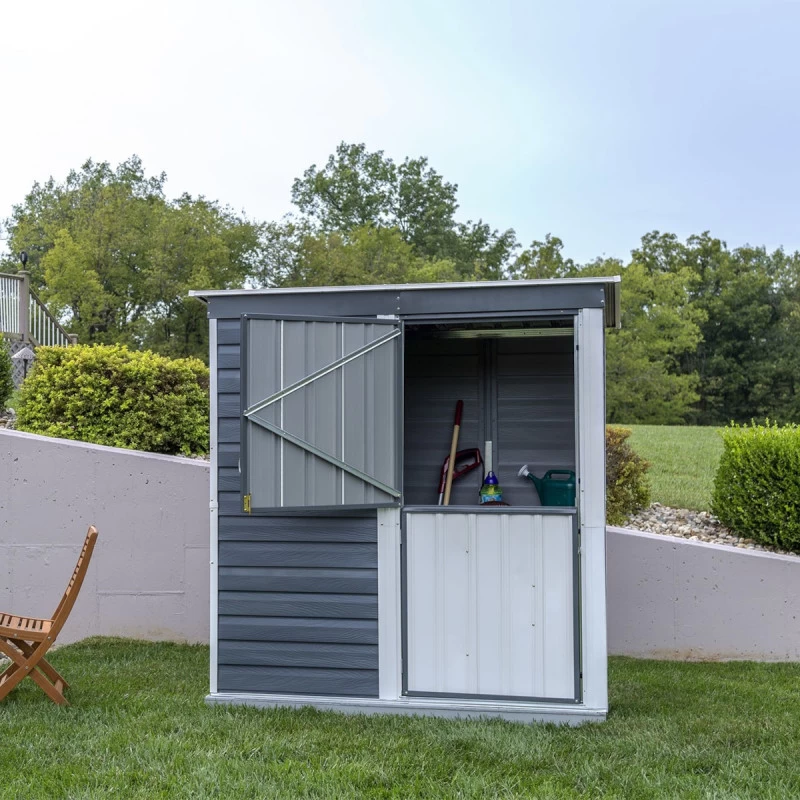 Abri De Jardin 2,35m² Monopente En Acier Galvanisé Anthracite Spacemaker 3 Abri De Jardin 2,35m² Monopente En Acier Galvanisé Anthracite Spacemaker