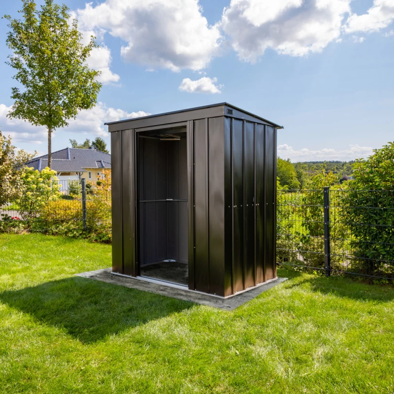 Abri De Jardin 2,7m² Monopente En Acier Galvanisé Noir Onyx Spacemaker 5 Abri De Jardin 2,7m² Monopente En Acier Galvanisé Noir Onyx Spacemaker – Image 3