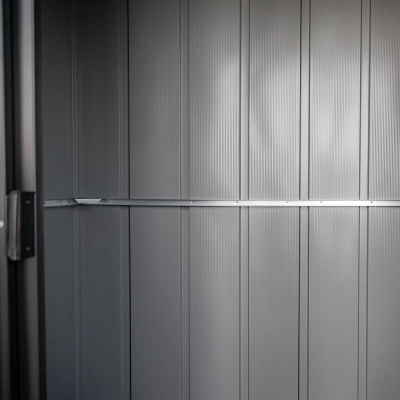 Abri De Jardin 2,7m² Monopente En Acier Galvanisé Noir Onyx Spacemaker 8 Abri De Jardin 2,7m² Monopente En Acier Galvanisé Noir Onyx Spacemaker – Image 6