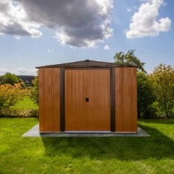 Abri De Jardin 4,26m² Toit Double Pente En Acier Galvanisé Aspect Bois Spacemaker -Nesling Magasin abri de jardin 426m toit double pente en acier galvanise aspect bois spacemaker 5