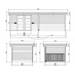 Abri De Jardin Arhus 7,65m² En Bois Traité Autoclave 28mm Avec Terrasse Couverte - SOLID -Nesling Magasin abri de jardin arhus 1988m en bois traite autoclave 28mm avec terrasse couverte solid 2