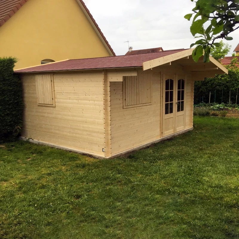 Abri De Jardin 19.98m² En Sapin Blanc FSC 40mm CHAMONIX IV + Shingles Rouges - SOLID 4 Abri De Jardin 19.98m² En Sapin Blanc FSC 40mm CHAMONIX IV + Shingles Rouges - SOLID – Image 2
