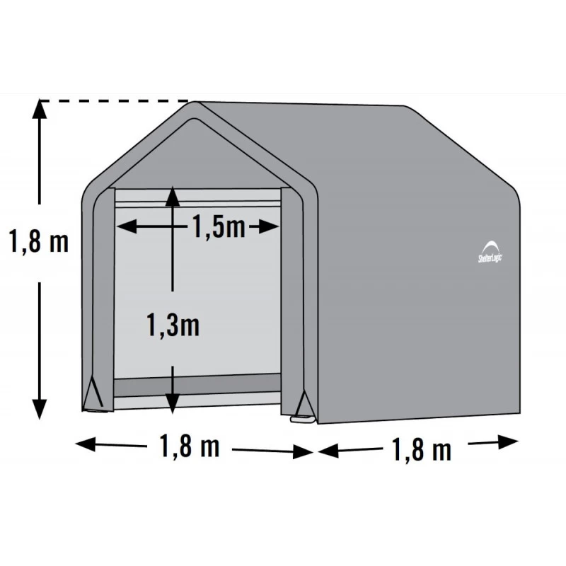 Abri De Jardin Démontable 3,24m² En Acier Et Polyéthylène Gris – Shelter Logic 7 Abri De Jardin Démontable 3,24m² En Acier Et Polyéthylène Gris – Shelter Logic – Image 5