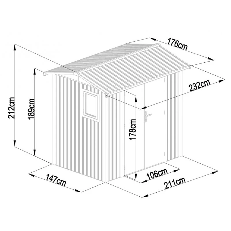 Abri De Jardin En Acier Galvanisé Roka 4,08m² + Kit D'ancrage - X-Métal 8 Abri De Jardin En Acier Galvanisé Roka 4,08m² + Kit D'ancrage - X-Métal – Image 6