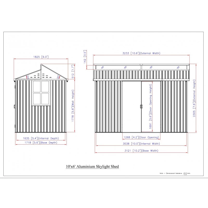 Abri De Jardin En Aluminium Gris Avec Puits De Lumière 5,33m² + Kit Fondation - DURAMAX 4 Abri De Jardin En Aluminium Gris Avec Puits De Lumière 5,33m² + Kit Fondation - DURAMAX – Image 2