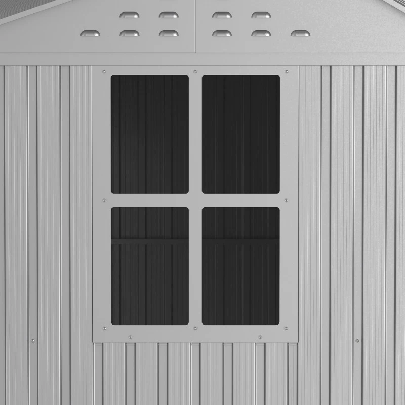 Abri De Jardin En Aluminium Gris Avec Puits De Lumière 5,33m² + Kit Fondation - DURAMAX 6 Abri De Jardin En Aluminium Gris Avec Puits De Lumière 5,33m² + Kit Fondation - DURAMAX – Image 4