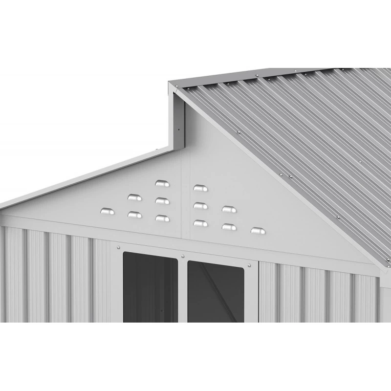 Abri De Jardin En Aluminium Gris Avec Puits De Lumière 5,33m² + Kit Fondation - DURAMAX 7 Abri De Jardin En Aluminium Gris Avec Puits De Lumière 5,33m² + Kit Fondation - DURAMAX – Image 5