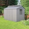 Abri De Jardin En Aluminium Gris Avec Puits De Lumière 7,27m² + Kit Fondation - DURAMAX -Nesling Magasin abri de jardin en aluminium gris avec puits de lumiere 727m kit fondation duramax