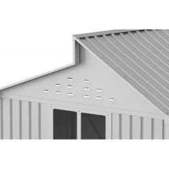 Abri De Jardin En Aluminium Gris Avec Puits De Lumière 7,27m² + Kit Fondation - DURAMAX -Nesling Magasin abri de jardin en aluminium gris avec puits de lumiere 727m kit fondation duramax 3