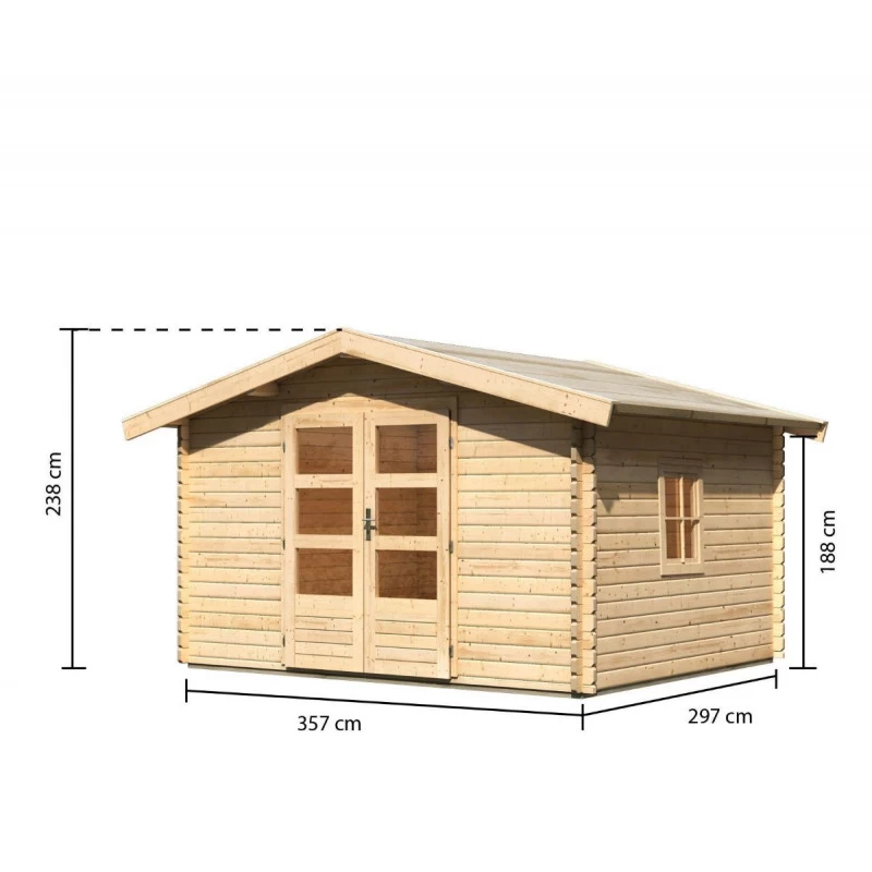 Abri De Jardin En Bois 10,60m² Avec Toit En Pente - Mühlheim 4 - Karibu 4 Abri De Jardin En Bois 10,60m² Avec Toit En Pente - Mühlheim 4 - Karibu – Image 2