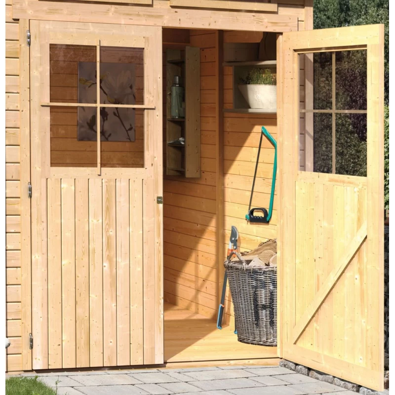 Abri De Jardin En Bois 9,24m² Avec Toit En Gradins - Grauburg 7 - Karibu 7 Abri De Jardin En Bois 9,24m² Avec Toit En Gradins - Grauburg 7 - Karibu – Image 5