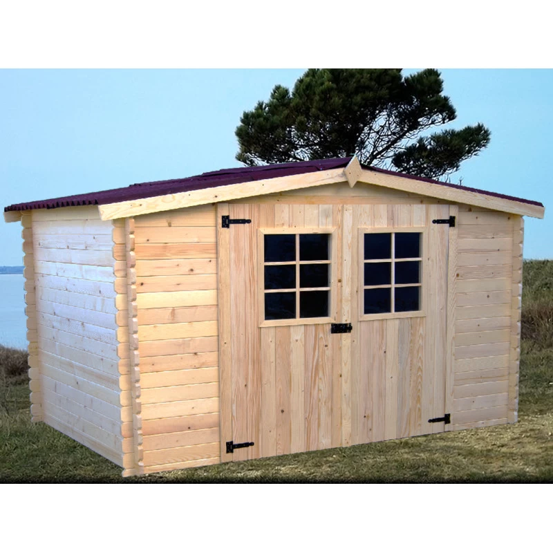 Abri De Jardin En Bois Brut 9,58m² Madriers 28mm - Habrita 5 Abri De Jardin En Bois Brut 9,58m² Madriers 28mm - Habrita – Image 3