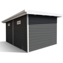 Abri De Jardin En Bois Composite 28mm Anthracite 12m² PREMIUM Toit Monopente - Woodlife Garden -Nesling Magasin abri de jardin en bois composite 28mm anthracite 12m premium toit monopente woodlife garden 4