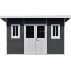 Abri De Jardin En Bois Composite 28mm Anthracite 14,90m² PREMIUM Toit Plat - Woodlife Garden -Nesling Magasin abri de jardin en bois composite 28mm anthracite 1490m premium toit plat woodlife garden 2