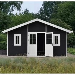 Abri De Jardin En Bois Composite 28mm Anthracite 19,22m² PREMIUM - Woodlife Garden -Nesling Magasin abri de jardin en bois composite 28mm anthracite 1922m premium woodlife garden 2