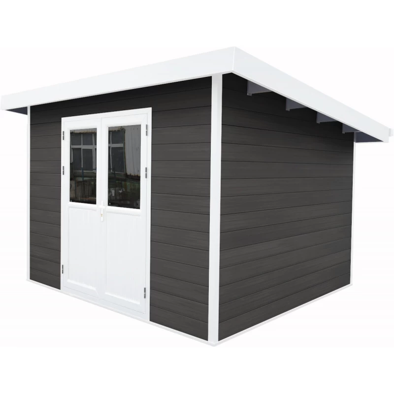 Abri De Jardin En Bois Composite 28mm Anthracite 9m² PREMIUM Toit Plat - Woodlife Garden 4 Abri De Jardin En Bois Composite 28mm Anthracite 9m² PREMIUM Toit Plat - Woodlife Garden – Image 2