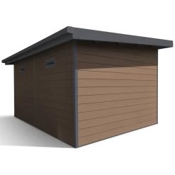 Abri De Jardin En Bois Composite 28mm Aspect Bois 12m² PREMIUM Toit Monopente - Woodlife Garden -Nesling Magasin abri de jardin en bois composite 28mm aspect bois 12m premium toit monopente woodlife garden 3