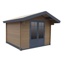 Abri De Jardin En Bois Composite 28mm Bois Vieilli 14,44m² Double Porte Alu Et Double Vitrage - WoodLife Garden -Nesling Magasin abri de jardin en bois composite 28mm bois vieilli 1444m double porte alu et double vitrage woodlife 2