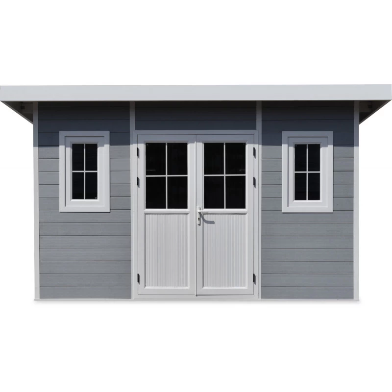 Abri De Jardin En Bois Composite 28mm Gris Clair 14,90m² PREMIUM Toit Plat - Woodlife Garden 6 Abri De Jardin En Bois Composite 28mm Gris Clair 14,90m² PREMIUM Toit Plat - Woodlife Garden – Image 4