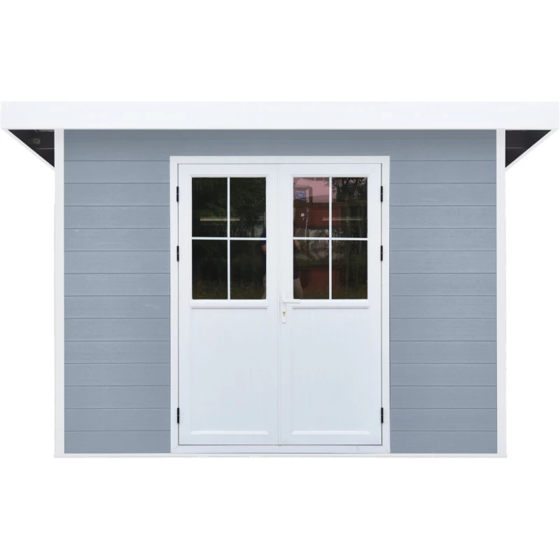 Abri De Jardin En Bois Composite 28mm Gris Clair 4,41m² PREMIUM Toit Plat - Woodlife Garden 4 Abri De Jardin En Bois Composite 28mm Gris Clair 4,41m² PREMIUM Toit Plat - Woodlife Garden – Image 2