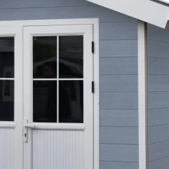 Abri De Jardin En Bois Composite 28mm Gris Clair 4,77m² PREMIUM - Woodlife Garden -Nesling Magasin abri de jardin en bois composite 28mm gris clair 477m premium woodlife garden 5