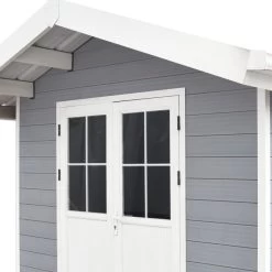 Abri De Jardin En Bois Composite 28mm Gris Clair 7,78m² PREMIUM - Woodlife Garden -Nesling Magasin abri de jardin en bois composite 28mm gris clair 778m premium woodlife garden 3