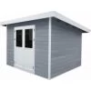 Abri De Jardin En Bois Composite 28mm Gris Clair 9m² PREMIUM Toit Plat - Woodlife Garden -Nesling Magasin abri de jardin en bois composite 28mm gris clair 9m premium toit plat woodlife garden