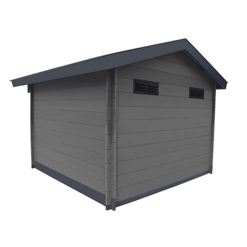 Abri De Jardin En Bois Composite 28mm Gris Foncé 14,44m² Double Porte Alu Et Double Vitrage - WoodLife Garden 6 Abri De Jardin En Bois Composite 28mm Gris Foncé 14,44m² Double Porte Alu Et Double Vitrage - WoodLife Garden – Image 4
