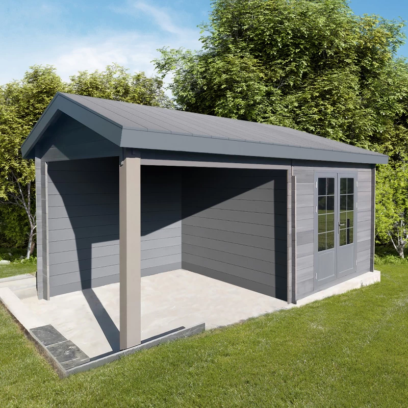 Abri De Jardin En Bois Composite Gris Foncé 9m² + 9m² Terrasse - Woodlife Garden 3 Abri De Jardin En Bois Composite Gris Foncé 9m² + 9m² Terrasse - Woodlife Garden