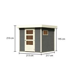 Abri De Jardin En Bois Gris Terre 4,62m² Freiburg 2 - Karibu -Nesling Magasin abri de jardin en bois gris terre 462m freiburg 2 karibu 2