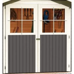 Abri De Jardin En Bois Gris Terre 6,55m² Avec Toit En Gradins - Grauburg 6 - Karibu -Nesling Magasin abri de jardin en bois gris terre 655m avec toit en gradins grauburg 6 karibu 4
