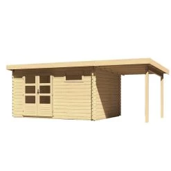 Abri De Jardin En Bois Massif 11,49m² Bastrup 8 Avec Appentis 200cm – Karibu -Nesling Magasin abri de jardin en bois massif 1149m bastrup 8 avec appentis 200cm woodfeeling 2