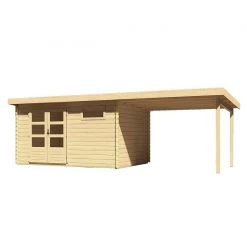 Abri De Jardin En Bois Massif 11,49m² Bastrup 8 Avec Appentis 300cm – Karibu -Nesling Magasin abri de jardin en bois massif 1149m bastrup 8 avec appentis 300cm woodfeeling 3