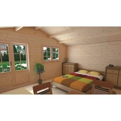 Abri De Jardin En Bois Massif 44mm - 19,82m² Lilac – Forest Style -Nesling Magasin abri de jardin en bois massif 1982m lilac forest style 3