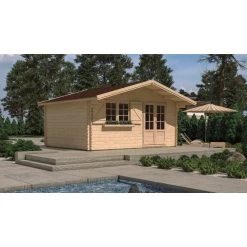 Abri De Jardin En Bois Massif 44mm - 19,82m² Lilac – Forest Style -Nesling Magasin abri de jardin en bois massif 1982m lilac forest style 4