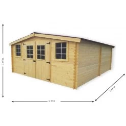 Abri De Jardin En Bois Massif 20m² – Madriers 28mm - Habrita -Nesling Magasin abri de jardin en bois massif 20m madriers 28mm 2