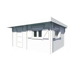 Abri De Jardin En Bois Massif 25,38m² – Madriers 60mm – Toiture En Bac Acier – Habrita