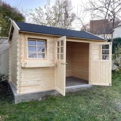 Abri De Jardin En Bois Massif 28mm Arles Porte Double 8,52m² SOLID -Nesling Magasin abri de jardin en bois massif 28mm arles porte double 852m solid 3