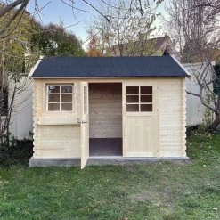 Abri De Jardin En Bois Massif 28mm Arles Porte Double 8,52m² SOLID -Nesling Magasin abri de jardin en bois massif 28mm arles porte double 852m solid 4