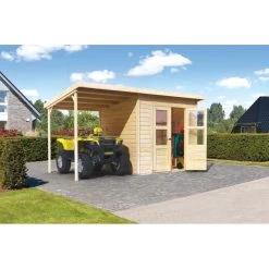 Abri De Jardin En Bois Massif 4,54m² Merseburg 4 + Appentis 169x194cm- Karibu 9 Abri De Jardin En Bois Massif 4,54m² Merseburg 4 + Appentis 169x194cm- Karibu -Nesling Magasin abri de jardin en bois massif 454m merseburg 4 appentis 169x194cm karibu 1